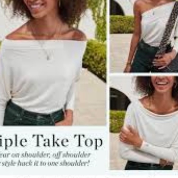 Stella & Dot Triple Take Top in Cream - Picture 3 of 3